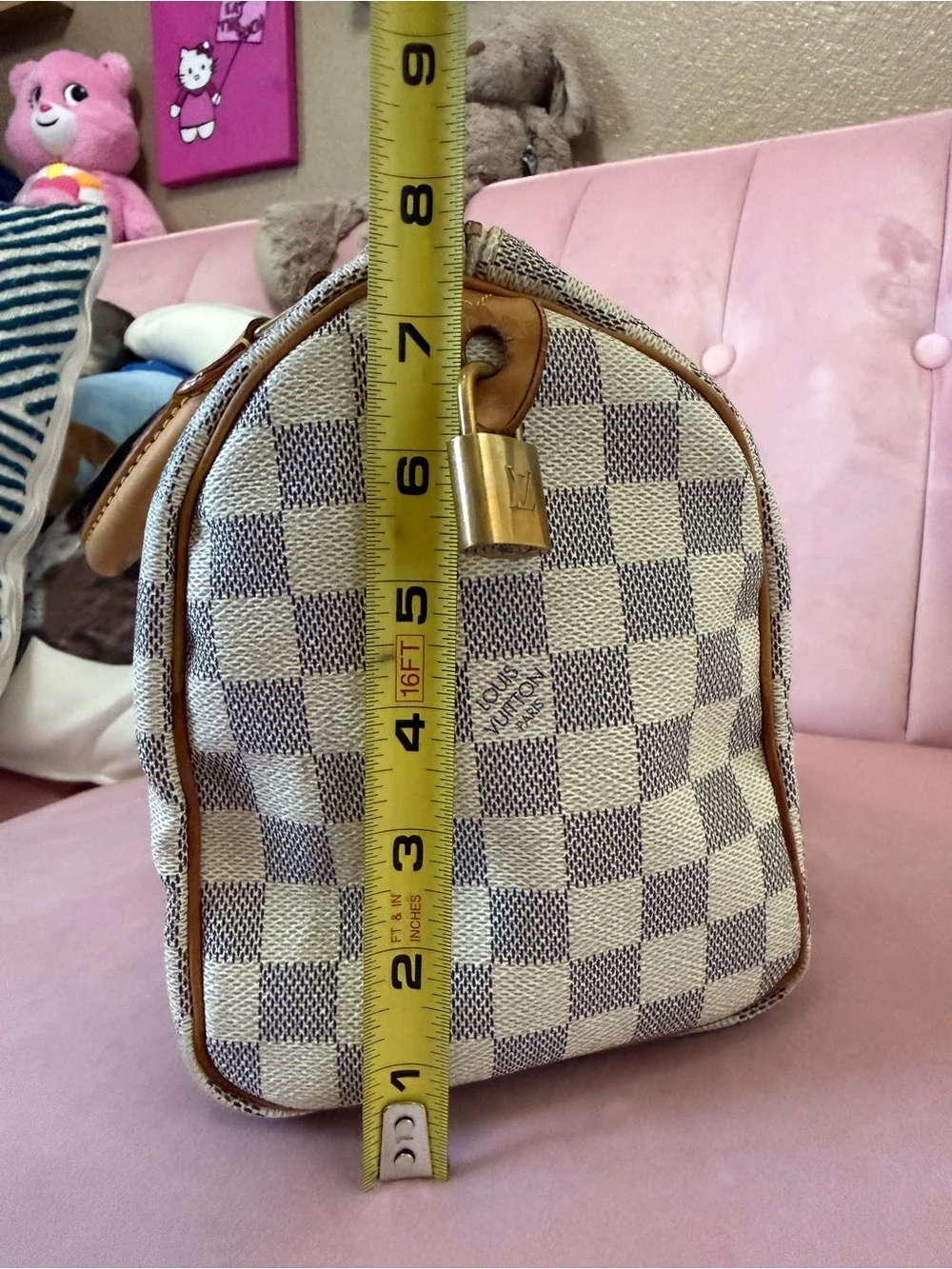 💯Authentic! Louis Vuitton LV Damier Azur Speedy 25.